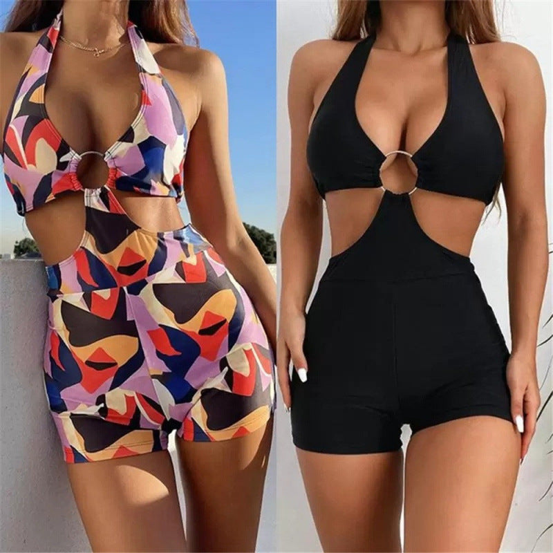Dame Cut-Out Badedragt med moderigtigt ringdetalje Stilla