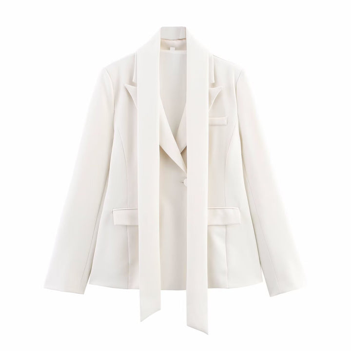 Dame elegant blazer med aftageligt halstørklæde Stilla