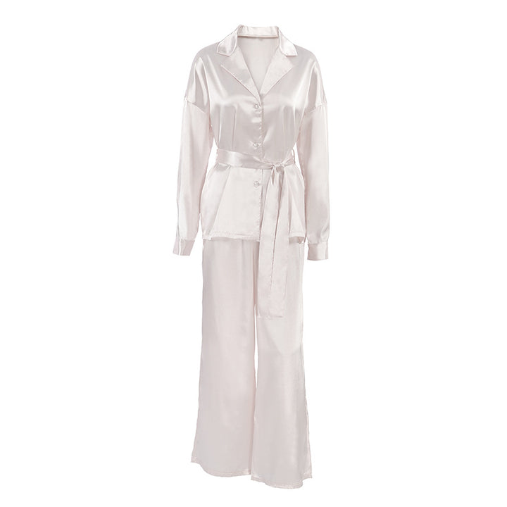 Dame Satin Pyjamas Sæt med elegante knapdetaljer og komfortabel pasform Stilla