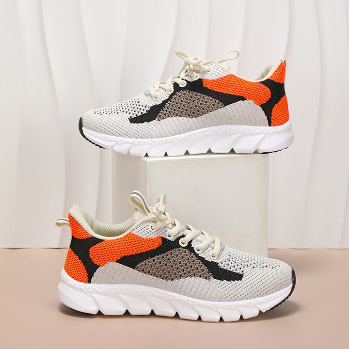 Damernes sporty strik-sneakers med åndbar mesh-overflade og støddæmpende sål Stilla