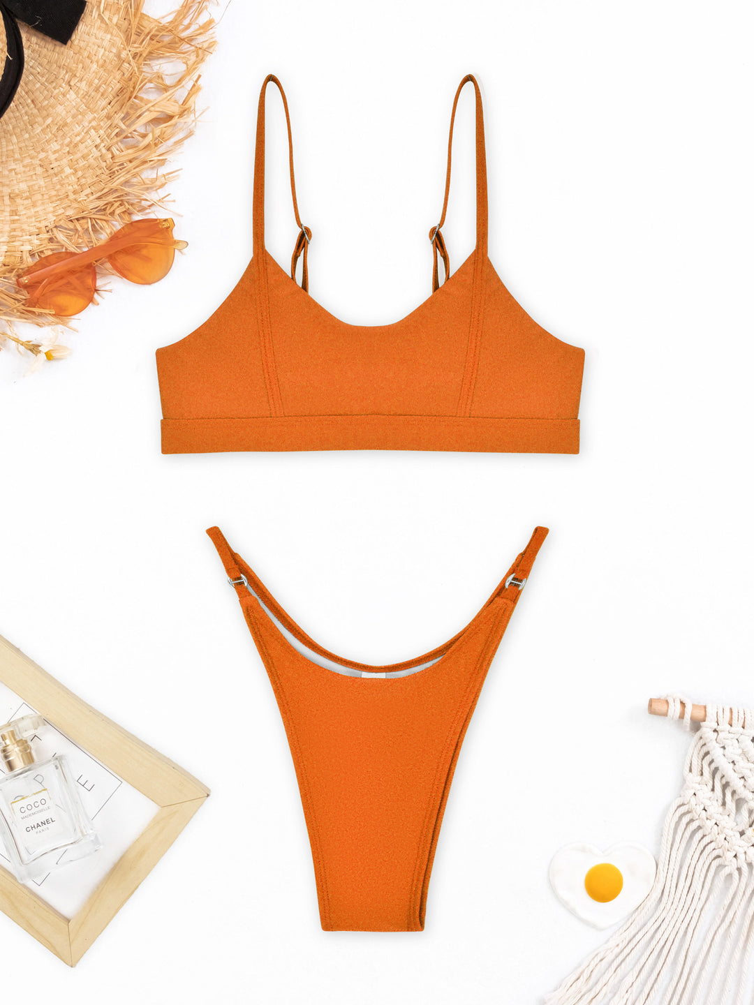 Dame bikini-sæt med sporty design og justerbare stropper Stilla