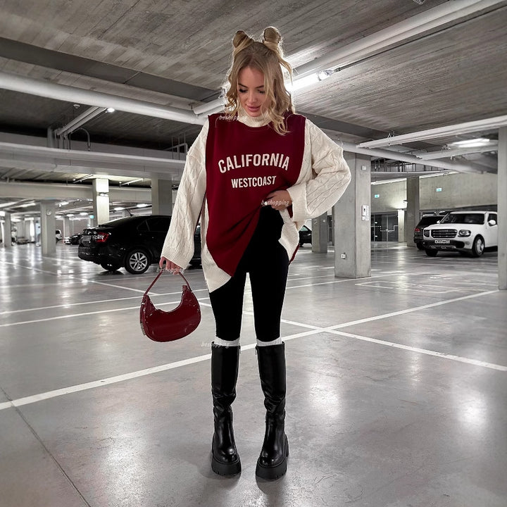 Dame hoodie med strukturerede ærmer og cool bogstaver Stilla