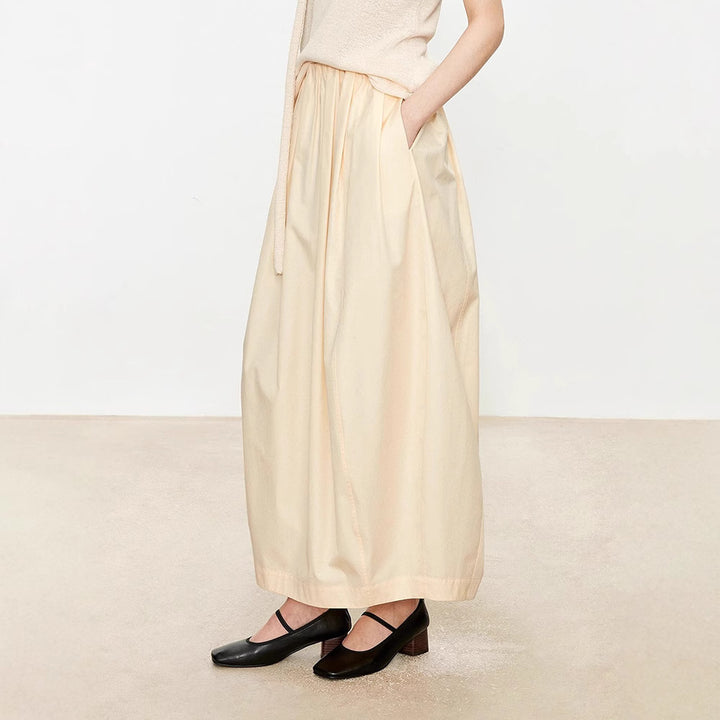 Dame Maxi-nederdel med elastisk talje og elegant fald Stilla
