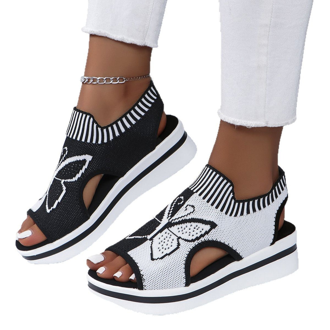 Dame Plateau-sandaler med moderne blomsterprint og skridsikker sål Stilla