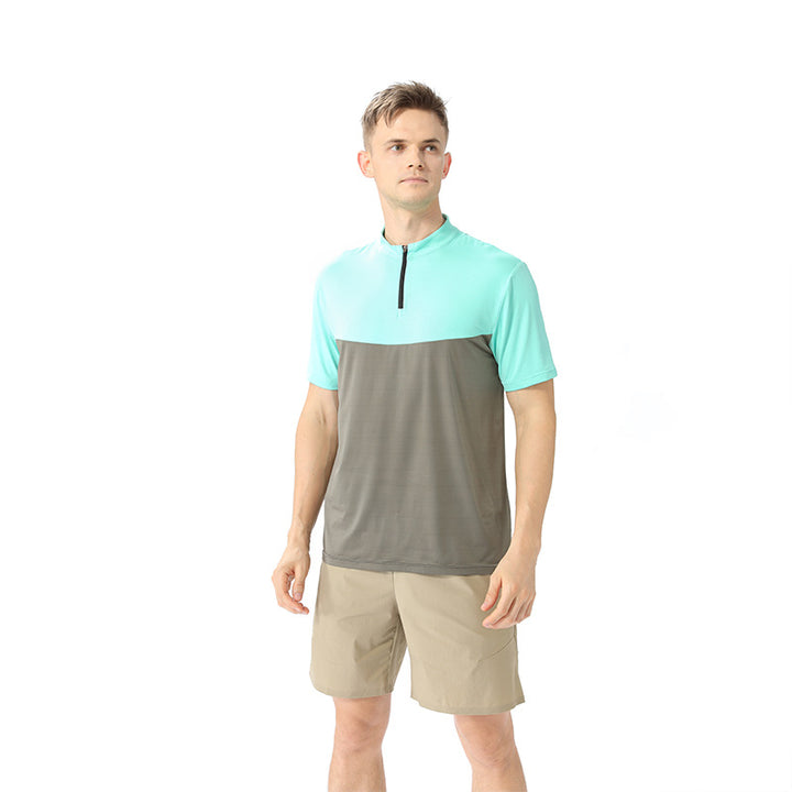 Herrer Sporty Kortærmet T-shirt med Lynlås Stilla