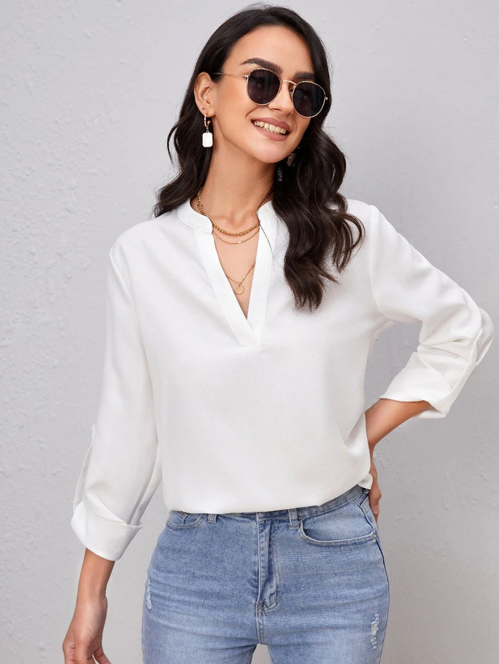 Dame Elegant og moderne bluse skjorte Skovae