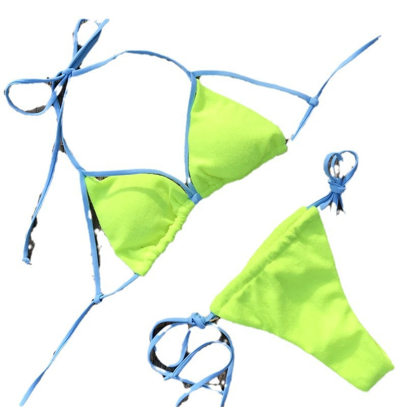 Dame Triangel-Bikini med justerbare bindebånd og farverigt design Stilla