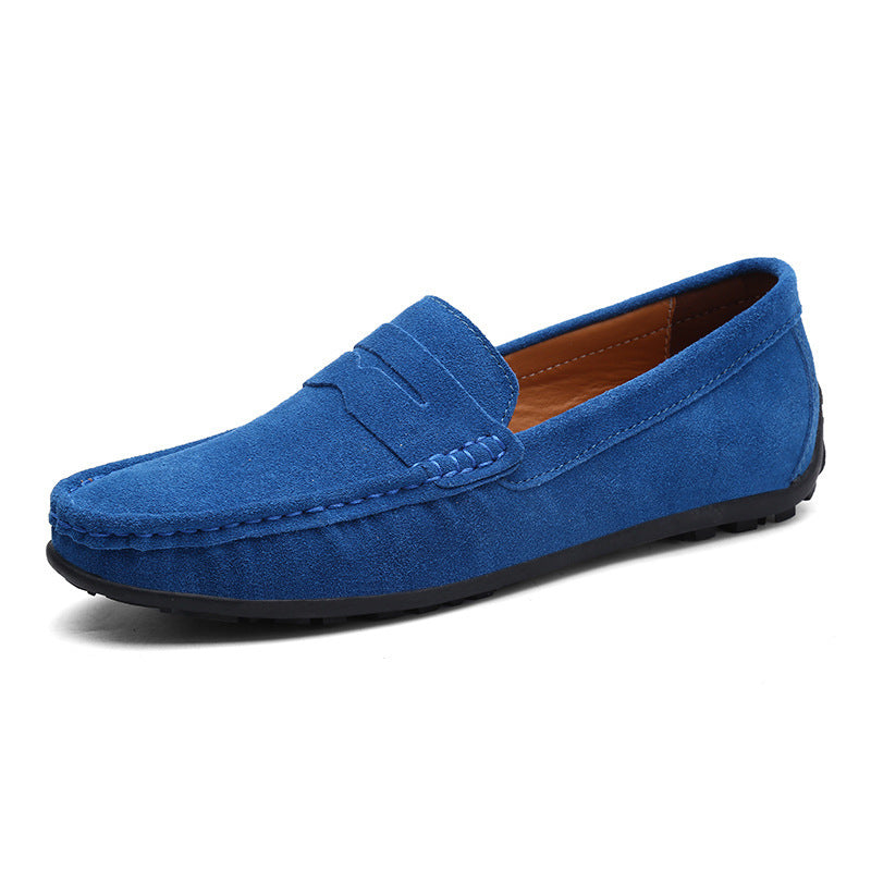 Herrer nan elegant wildlæder loafers med håndsyet moresyning og skridsikker gummiprofil sål Skovae