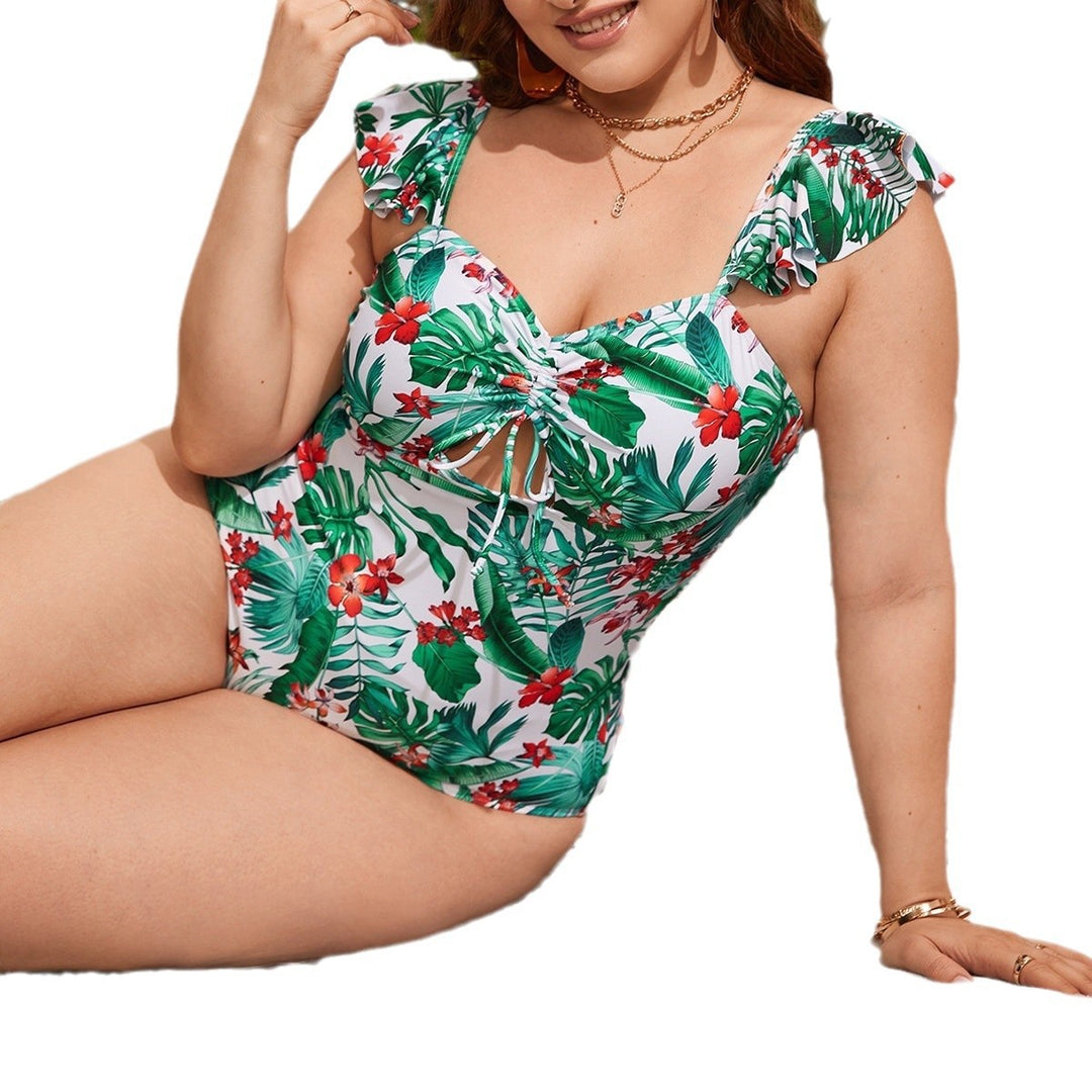 Dame one-piece badedragt med raffinerede flæse detaljer Skovae