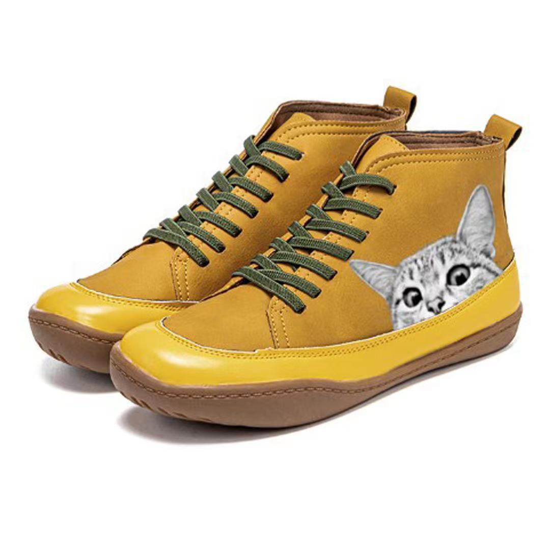 Damer Høje Sneakers med katteprint Stilla