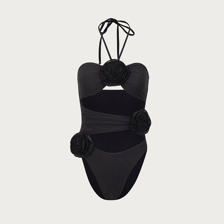 Dame Bandeau-Bikini med blomstrede accenter Stilla