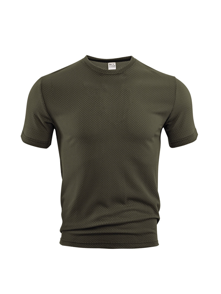 Herren med vaffelstruktur T-shirt med rund halsudskæring og tætsiddende pasform Skovae
