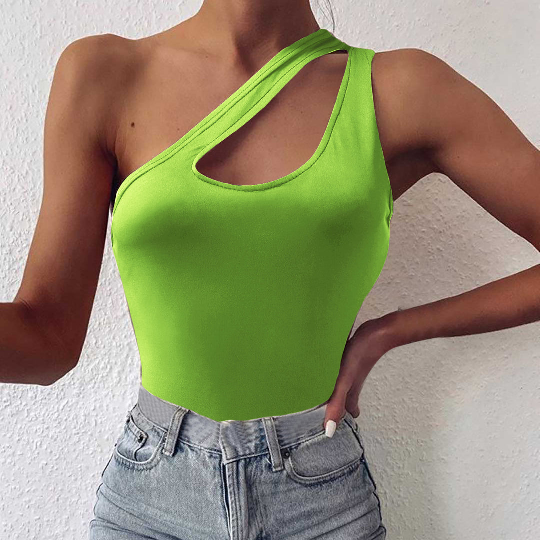 Femme Én-skulder Cut-Out Bodysuit Stilla