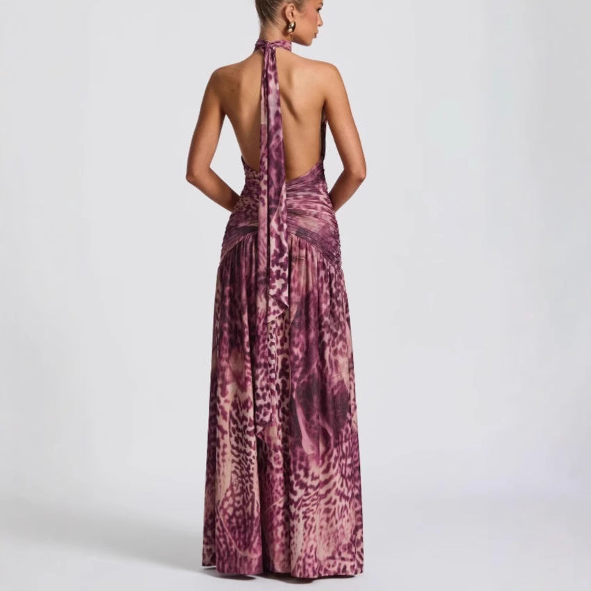 Femme Halter Neck High-Slit Aftenkjole Stilla