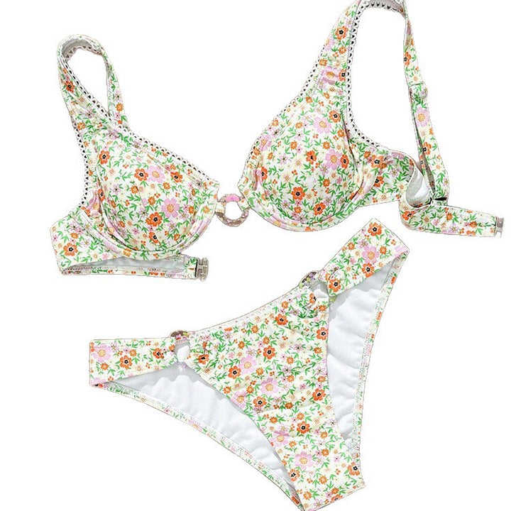 Dame blomster mønster bikini sæt Skovae