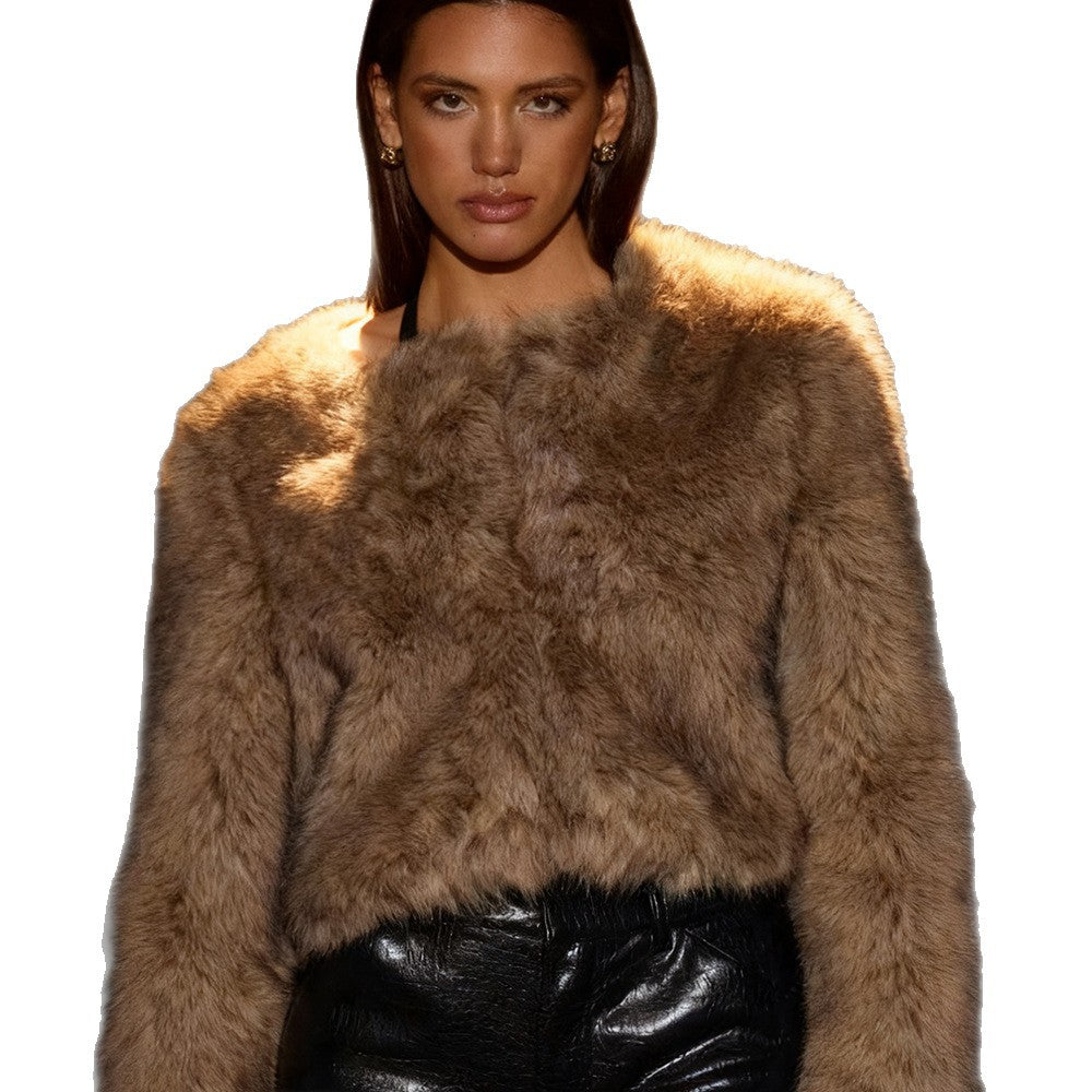 Dame faux fur jakke med luksuriøs finish og stilfuld snit Skovae
