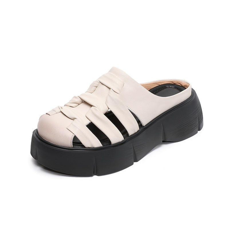 Femme Plattform Slip-On Mules med flettet design Stilla