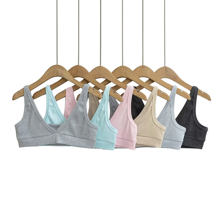 Dame Sporty Bralette med V-udskæring og sømløst design Stilla