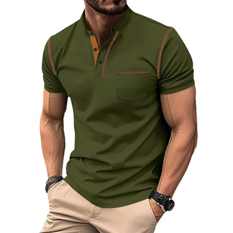 Herren poloshirt med moderne krave og praktiske knapdetaljer Stilla