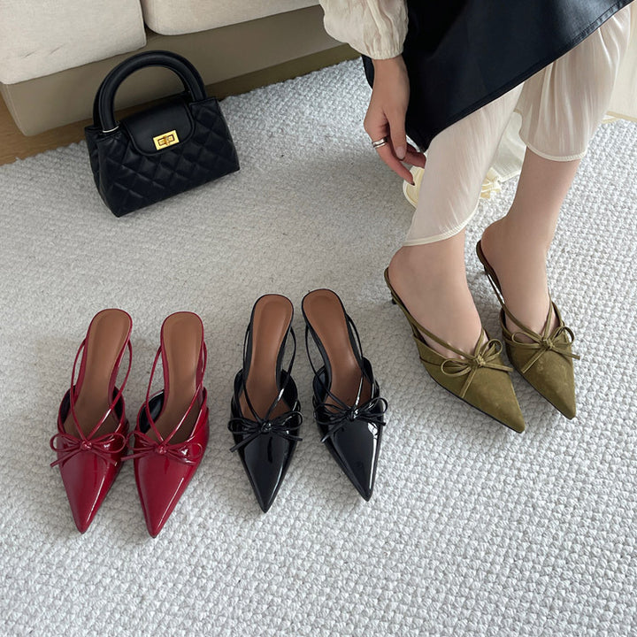 Dame Slingbacks med elegant sløjfedekoration og spidse tæer Stilla