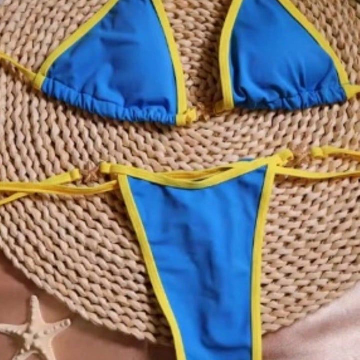Dame Triangel-Bikini-Sæt med justerbare bånd og raffinerede detaljer Stilla