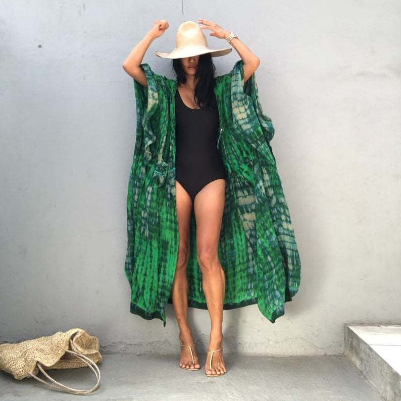 Dame Let Hoodie Strand Kaftan Stilla