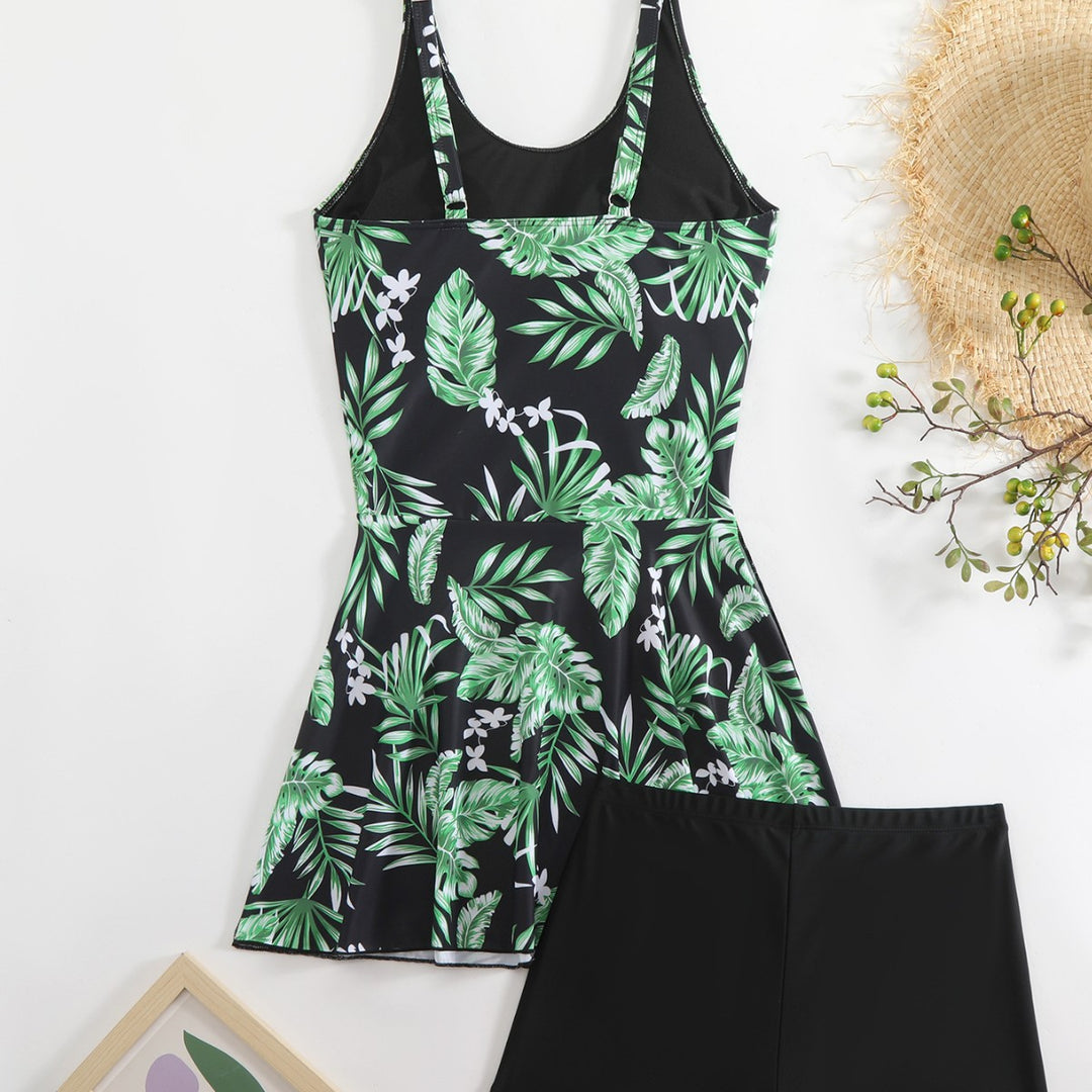 Dame svømmedragt med blomsterdesign og moderne shorts-design Skovae