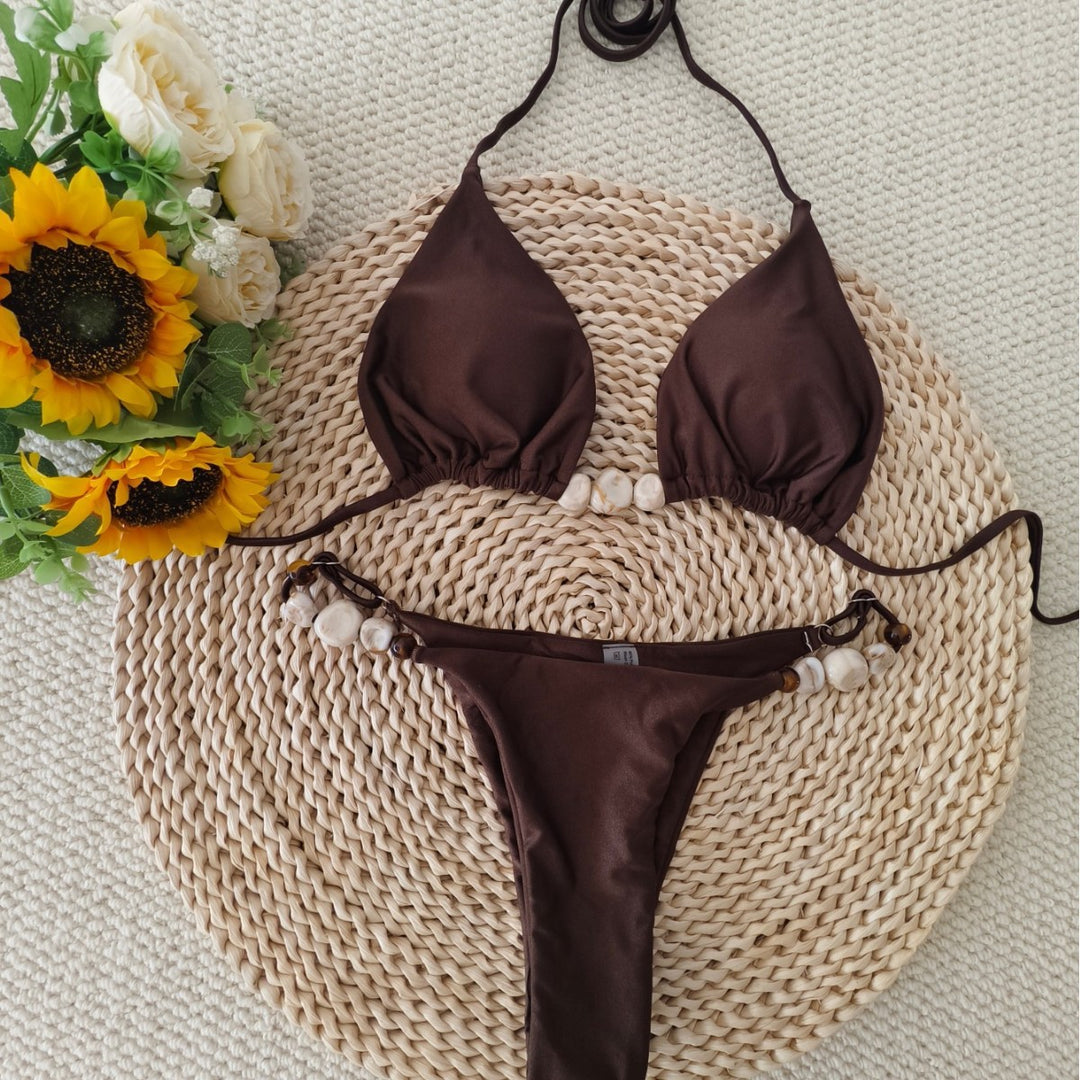 Damer Triangel-Bikini med sofistikeret knude-detalje og justerbare stropper Skovae