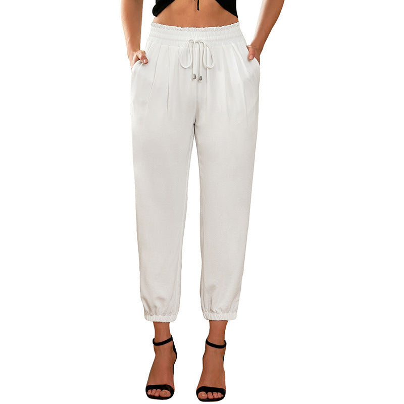 Dame Sporty Chino Bukser med elastisk Talje og Sidelommer Stilla