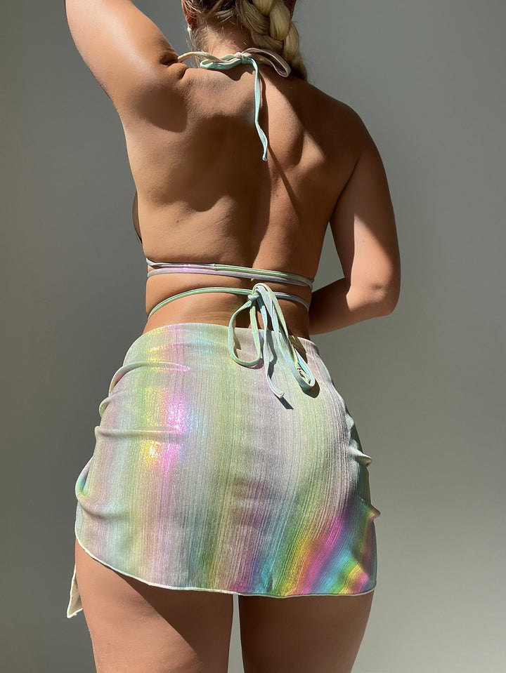 Femme Triangle Bikini Sæt med flydende Sarong Stilla