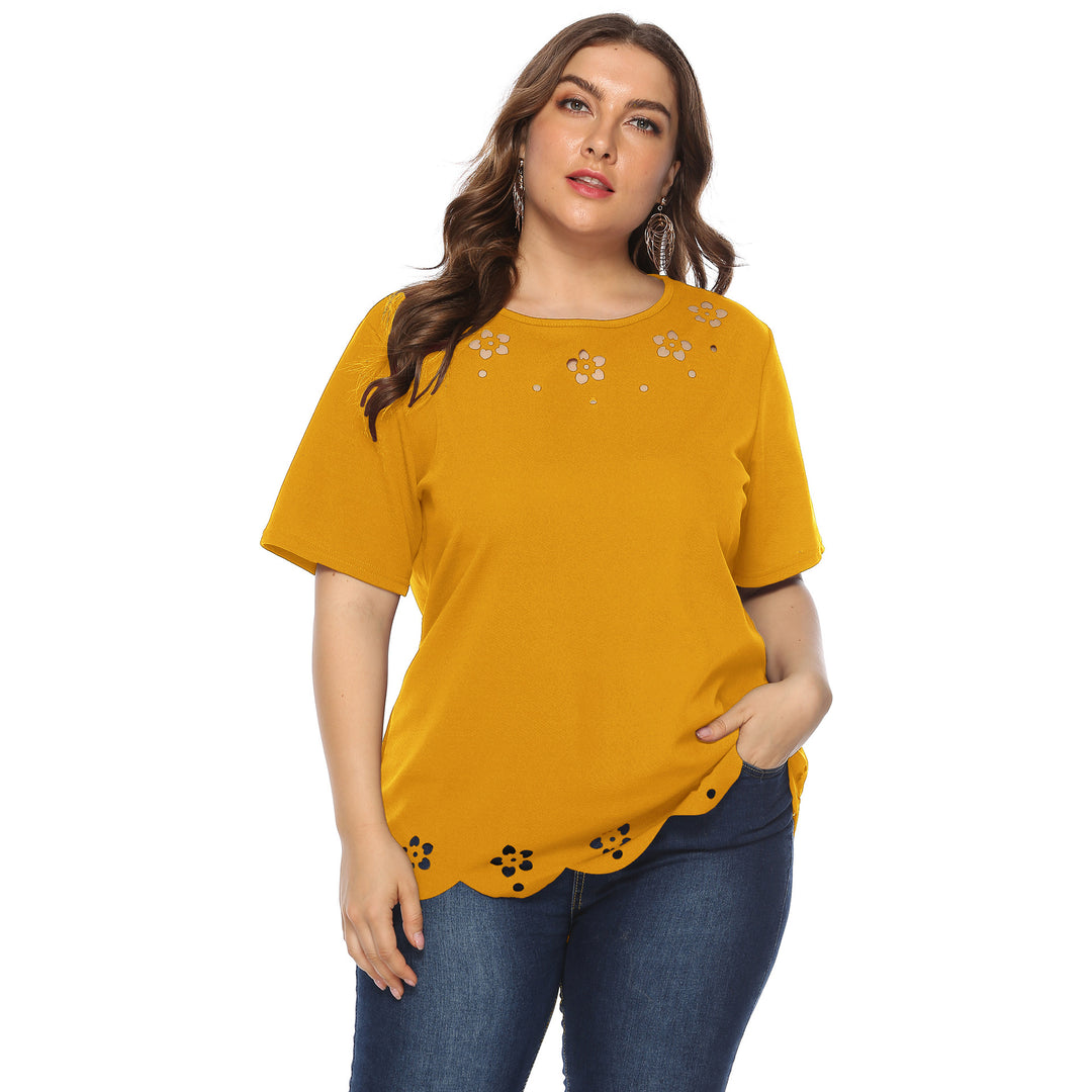 Dame elegant top med dekorative blomsterbroderier Skovae