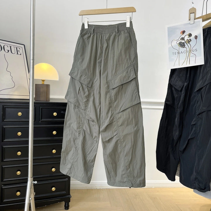 Kvinders multifunktionelle cargo bukser med elastisk talje og praktiske lommer Stilla
