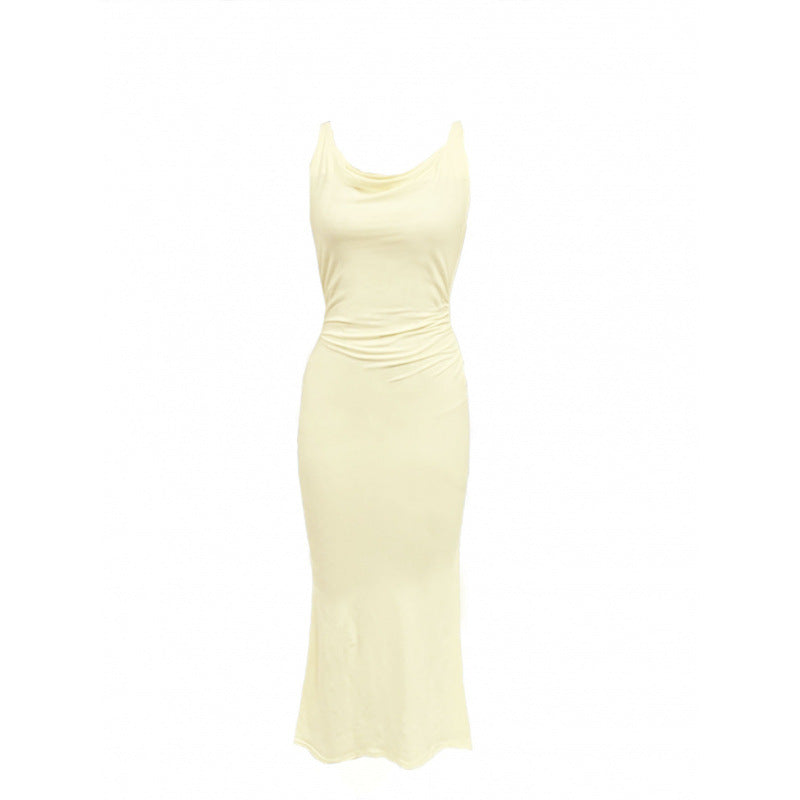 Damen Maxi-Kleid mit elegantem Neckholder und fließendem Schnitt Skovae