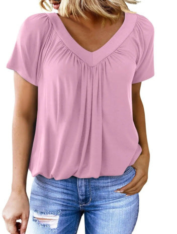 Dame Relaxed Fit V-Hals Bluse Stilla