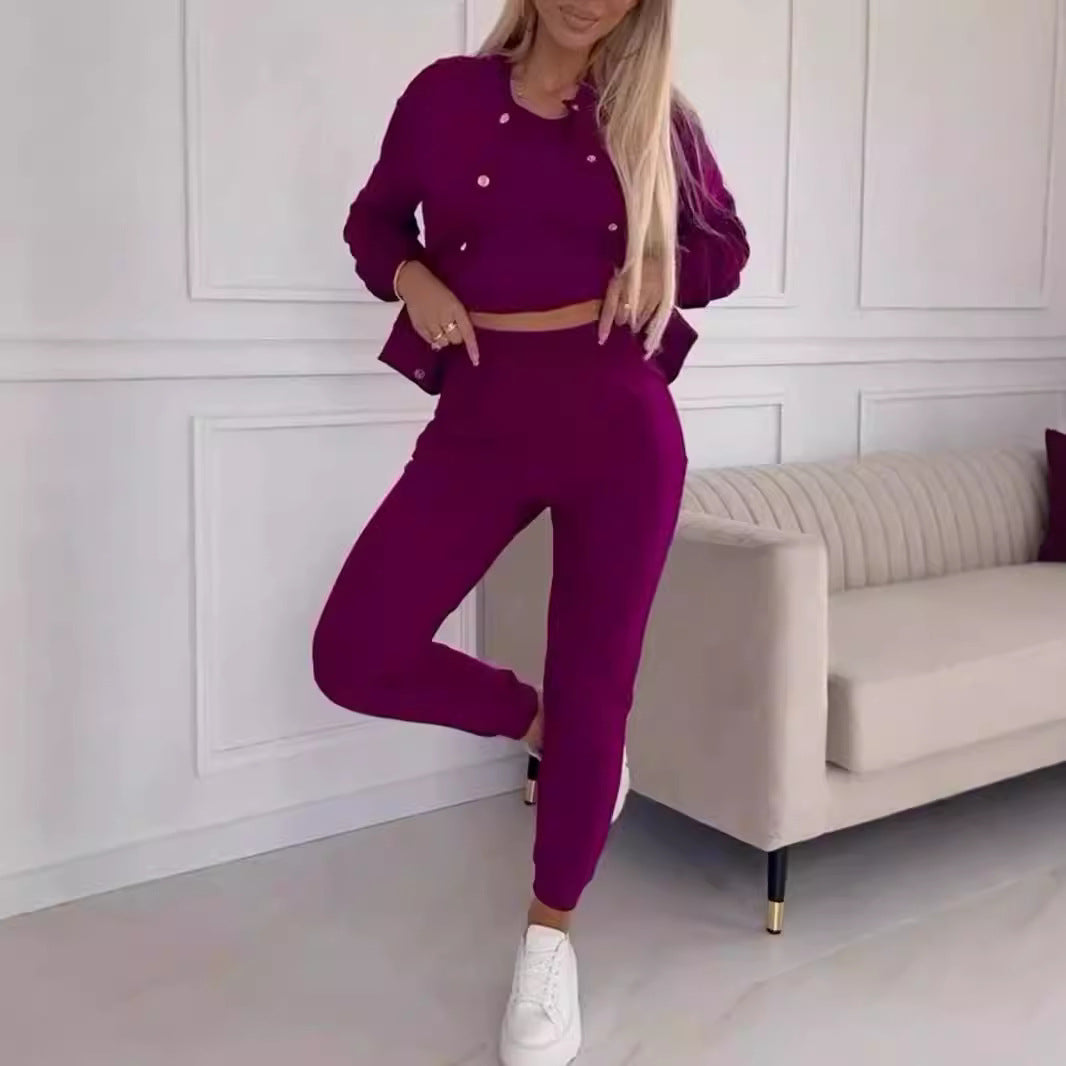 Kvinders sportssuit med kort top og urban jakke Stilla