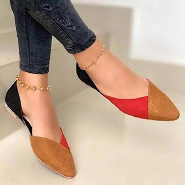 Dame Ballerinas med moderigtige farveblok-design og spids tåområde Stilla