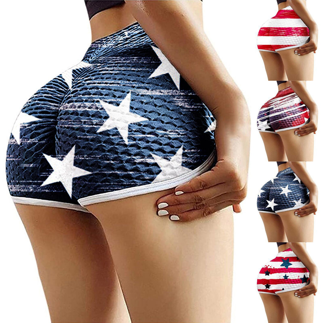 Dame Patriotiske Højtaljede Shorts Stilla