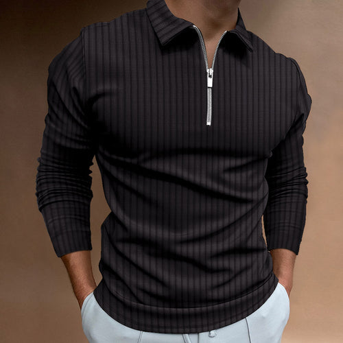 Herrer Langærmet Poloshirt med moderne Lynlås Stilla