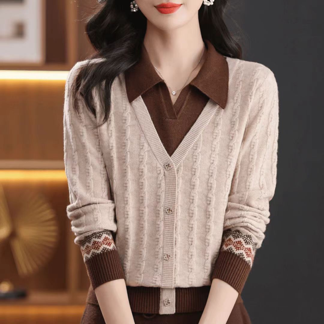 Kvinder elegant cardigan med V-hals Stilla