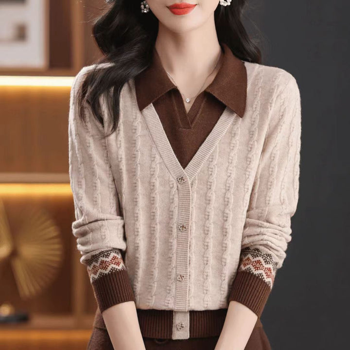 Kvinder elegant cardigan med V-hals Stilla
