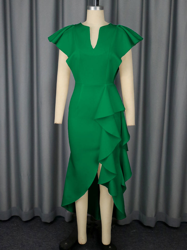 Dame Elegant wrap dress with voluminous drapings Skovae
