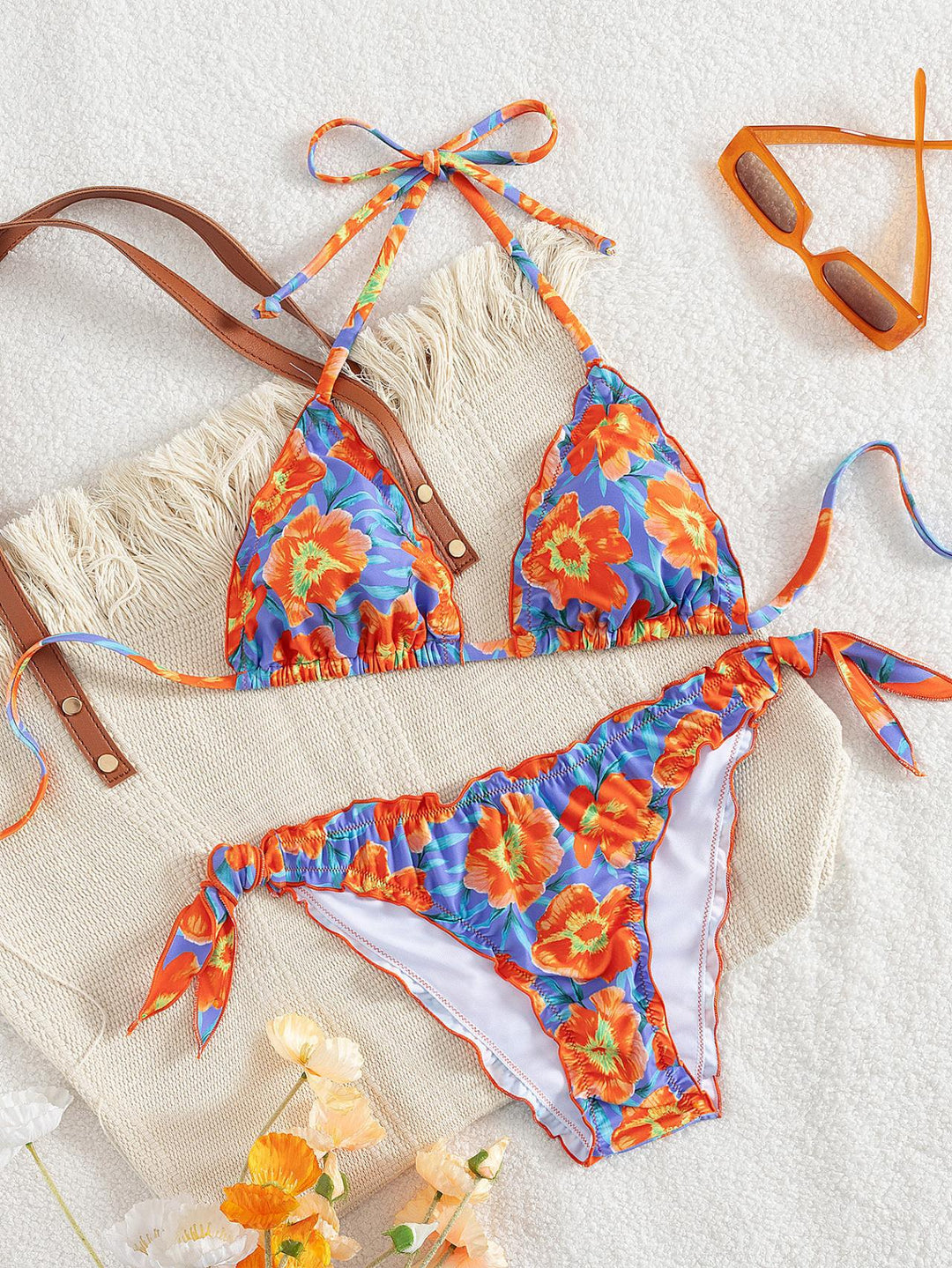 Damer floral mønstret trekant-bikini Skovae