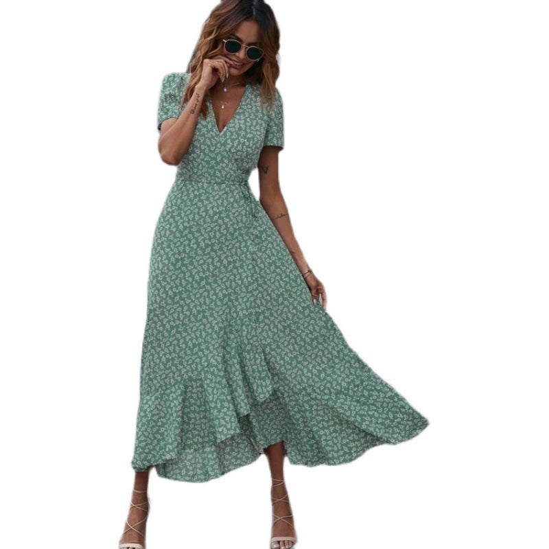Dame Elegant Floral Wrap Maxikjole Stilla