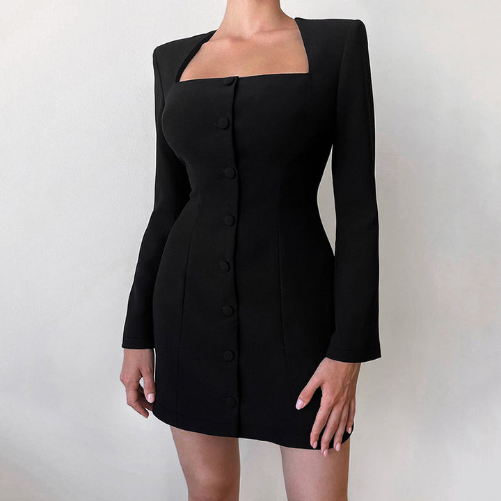 Dame Blazer-kjole med elegant snit og knapdetaljer Stilla