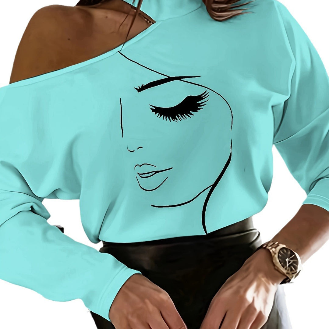 Damer Off-Shoulder Sweatshirt med stilfuld damemotiv Stilla