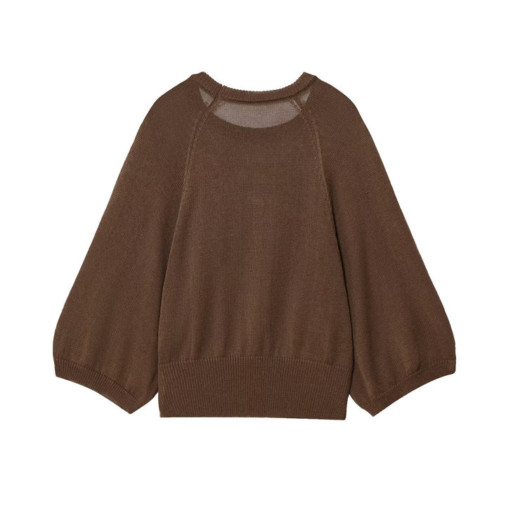 Dame afslappet sweater med overskårne ærmer og rund halsudskæring Stilla