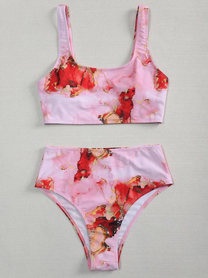 Dame Asymmetrisk Bikini-sæt med knyttet top Skovae