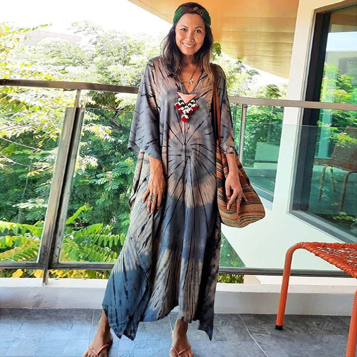 Dame Kaftan i moderne farvemix Stilla