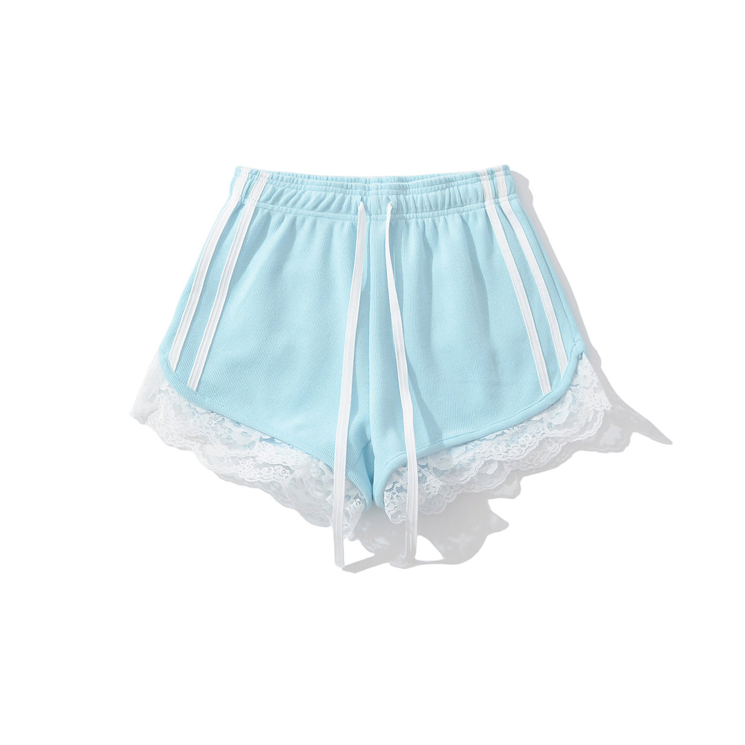 Dame sportlige shorts med spidsdetaljer og justerbar snor Stilla
