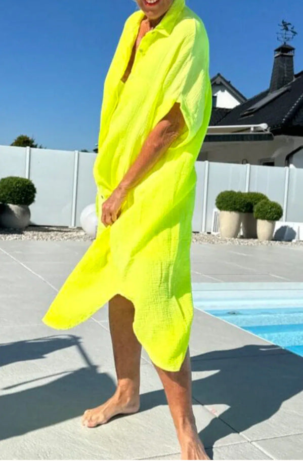 Dame Knap-Down Strand Cover-Up Tunika Stilla